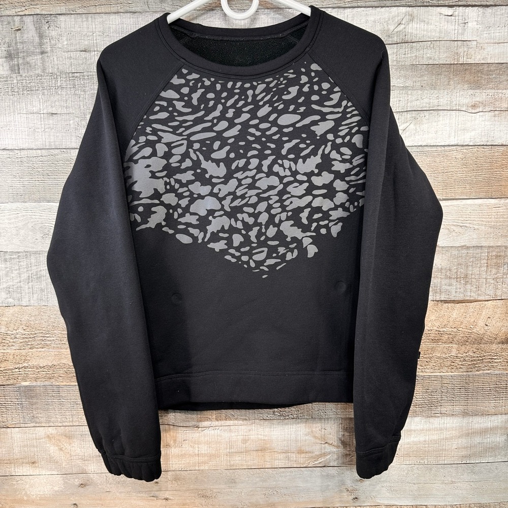 Lululemon Snapshot Crew Sweatshirt Reflective Leopard Polartec Black Size 10